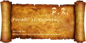 Perdéli Koletta névjegykártya